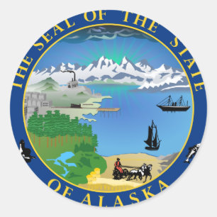 Siegel von Alaska Staat USA Round Sticker