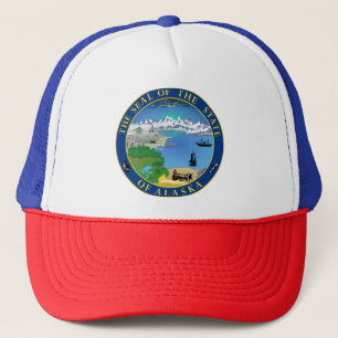 Siegel von Alaska Staat USA Trucker Hat Truckerkappe