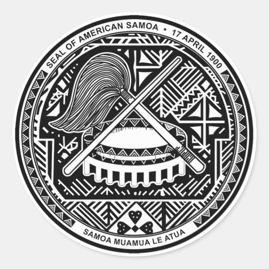 Siegel von Amerikanisch-Samoa Runder Aufkleber (Vorderseite)
