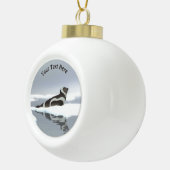 Siegel von Band auf Eis Keramik Kugel-Ornament (Rechts)