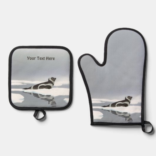 Siegel von Band auf Eis Ofenhandschuh & Topflappen-Set (Vorderseite)