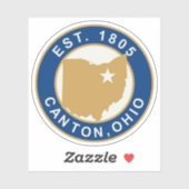 Siegel von Canton, Ohio, USA Aufkleber (Blatt)