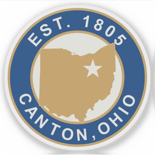Siegel von Canton, Ohio, USA Aufkleber (Vorderseite)