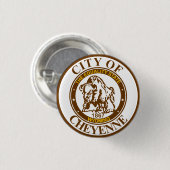 Siegel von Cheyenne, Wyoming Button (Vorne & Hinten)