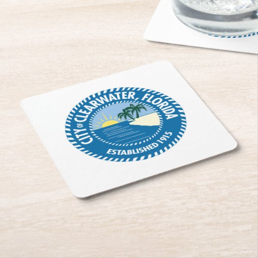 Siegel von Clearwater, Florida Rechteckiger Pappuntersetzer (angewinkelt)