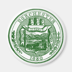 Siegel von Dorchester Massachusetts, grün Magnet
