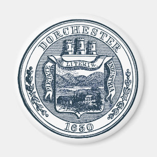 Siegel von Dorchester Massachusetts, Marineblau Magnet