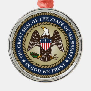 Siegel von Mississippi Ornament Aus Metall