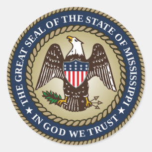 Siegel von Mississippi Runder Aufkleber