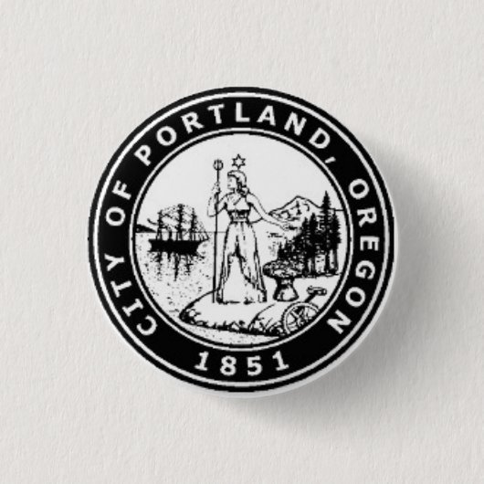 Siegel von Portland, Oregon Button (Vorderseite)