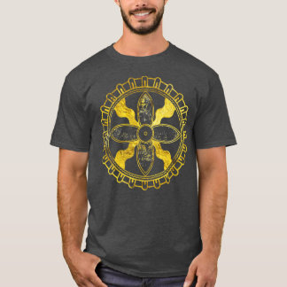 Siegel von Shamash Wood verbrannt mit goldenen Akz T-Shirt