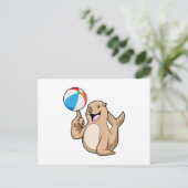 Siegel Wasserpolo Postkarte (Stehend Vorderseite)