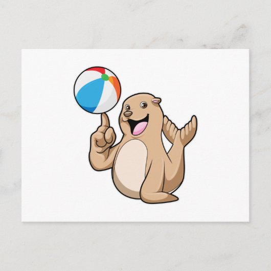 Siegel Wasserpolo Postkarte (Vorderseite)