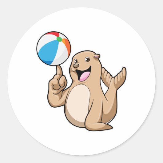 Siegel Wasserpolo Runder Aufkleber (Vorderseite)