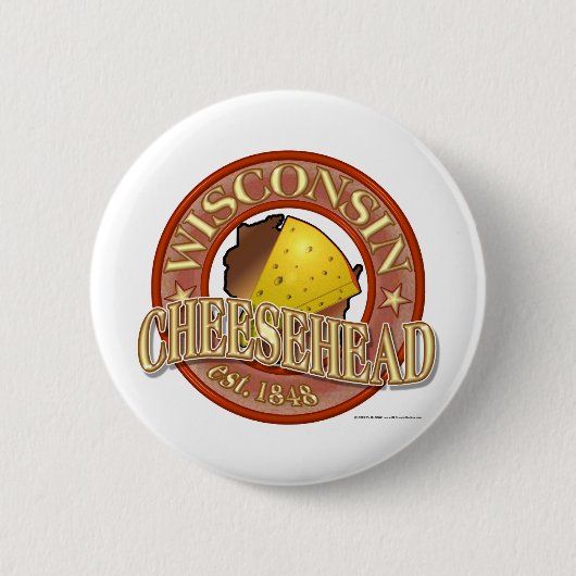 Siegel Wisconsins Cheesehead Button (Vorderseite)