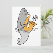 Siegel zum Saxophon Einladung (Stehend Vorderseite)