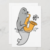 Siegel zum Saxophon Einladung (Vorne/Hinten)