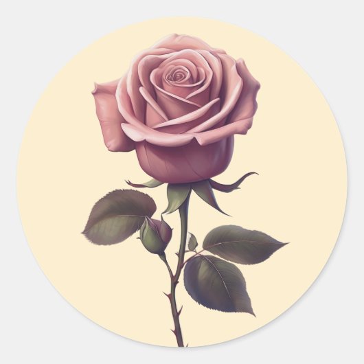 Siegel zur Rose Runder Aufkleber (Vorderseite)