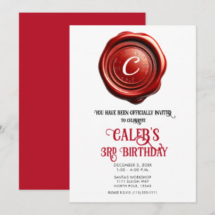 Siegellackrot von Santa in Nordpol-Weihnachtsferie Einladung