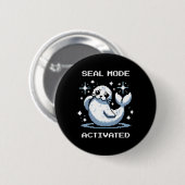 Siegelmodus Aktiviert Pixelkunst-Siegel Retro-Game Button (Vorne & Hinten)