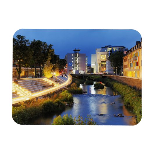 Siegen Siegufer zur blauen Stunde Magnet (Horizontal)