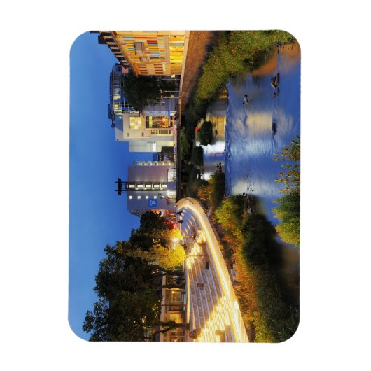 Siegen Siegufer zur blauen Stunde Magnet (Vertikal)