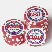 Sieger-Abstimmung Demokrat Pokerchips (Stapel)