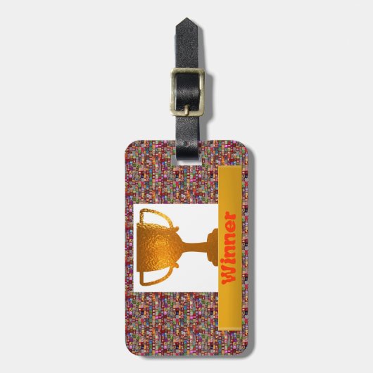 SIEGER Cup (Änderungstext zu Ihren Selbst) Gepäckanhänger (Vorderseite vertikal)