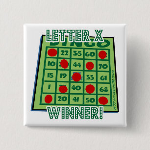 Sieger des Bingo-Knopf-Buchstabe-"X"! Button