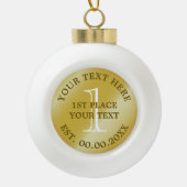 Sieger des ersten Weltmeisters, Goldene Medaille Keramik Kugel-Ornament (Vorderseite)