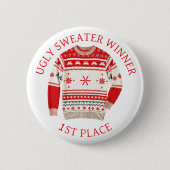 Sieger des Ugly Sweater | Weihnachten Button (Vorderseite)