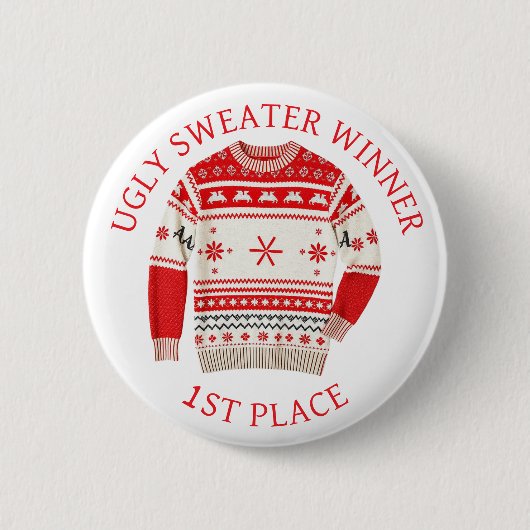 Sieger des Ugly Sweater | Weihnachten Button (Vorderseite)