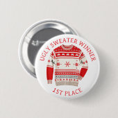 Sieger des Ugly Sweater | Weihnachten Button (Vorne & Hinten)