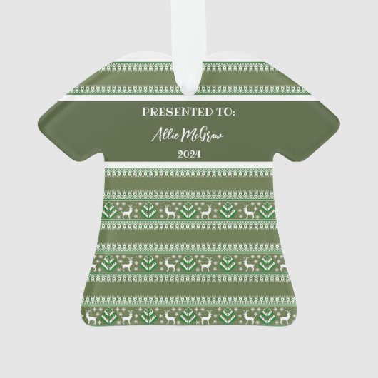 Sieger des zweiten Platzes Ugggi Weihnachts-Sweate Ornament (Rückseite)