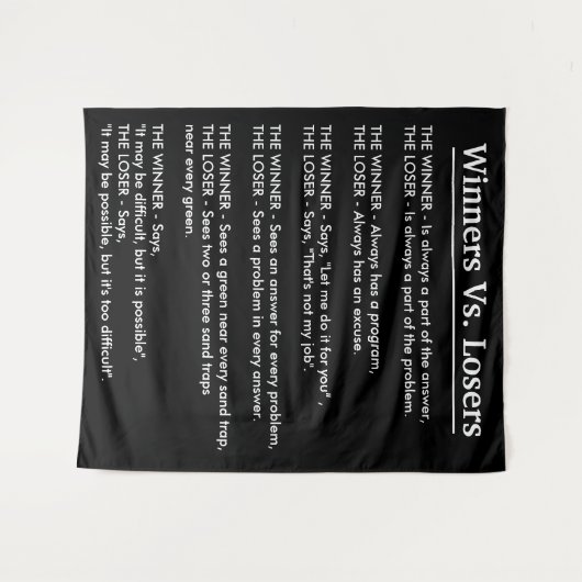 Sieger gegen Verlierer Wandteppich (Vorderseite (Horizontal))