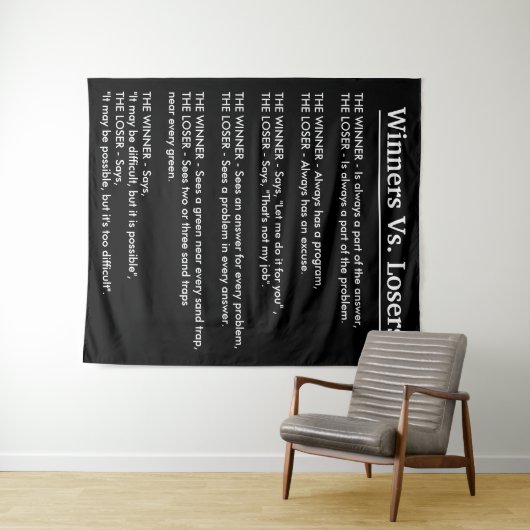 Sieger gegen Verlierer Wandteppich (Beispiel (Horizontal))