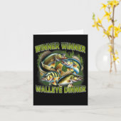 Sieger Gewinner Walleye Abendessen Schlemmerparadi Karte (Gelbe Blume)