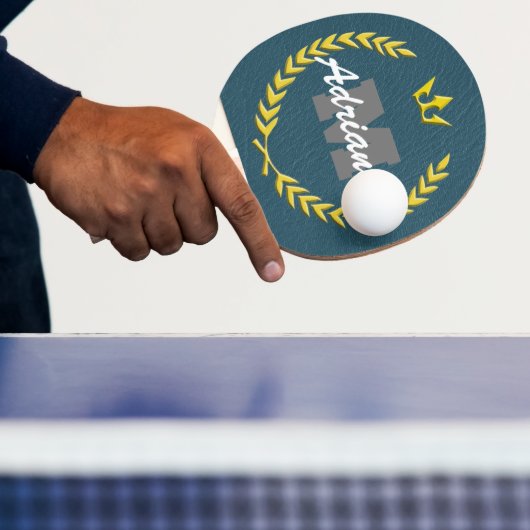 Sieger-Kranz-Monogramm und Name BlueBG Tischtennis Schläger (InSitu)