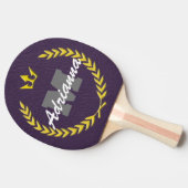 Sieger-Kranz-Monogramm und Name lilaBG Tischtennis Schläger (Seitenansicht)