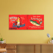 Sieger Marke Lachs Label Leinwanddruck (Insitu (Wohnzimmer))