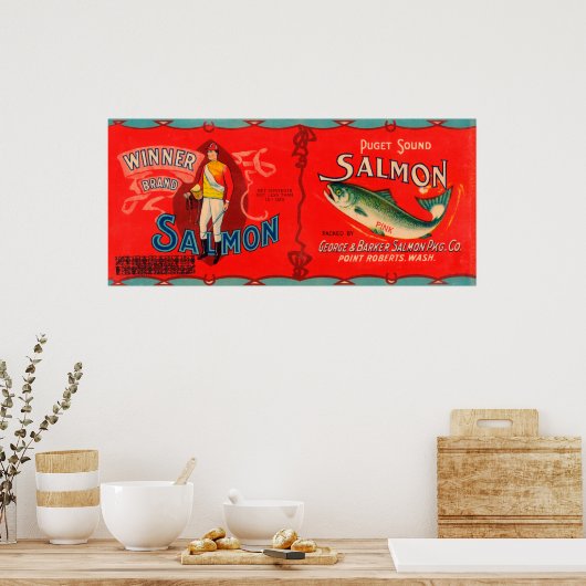 Sieger Marke Lachs Label Poster (Küche)