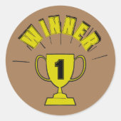 Sieger-Party-Siegertrophäe Runder Aufkleber (Vorderseite)