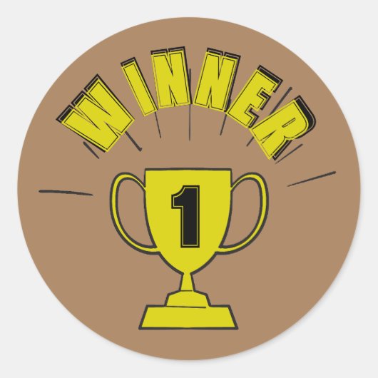 Sieger-Party-Siegertrophäe Runder Aufkleber (Vorderseite)