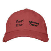 Sieger! Sieger! Huhn-Abendessen! Bestickte Kappe (Vorderseite)