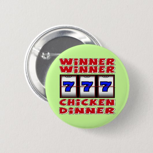 SIEGER-SIEGER-HUHN-ABENDESSEN BUTTON (Vorne & Hinten)