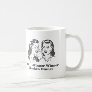 Sieger-Sieger-Huhn-Abendessen lustig Kaffeetasse