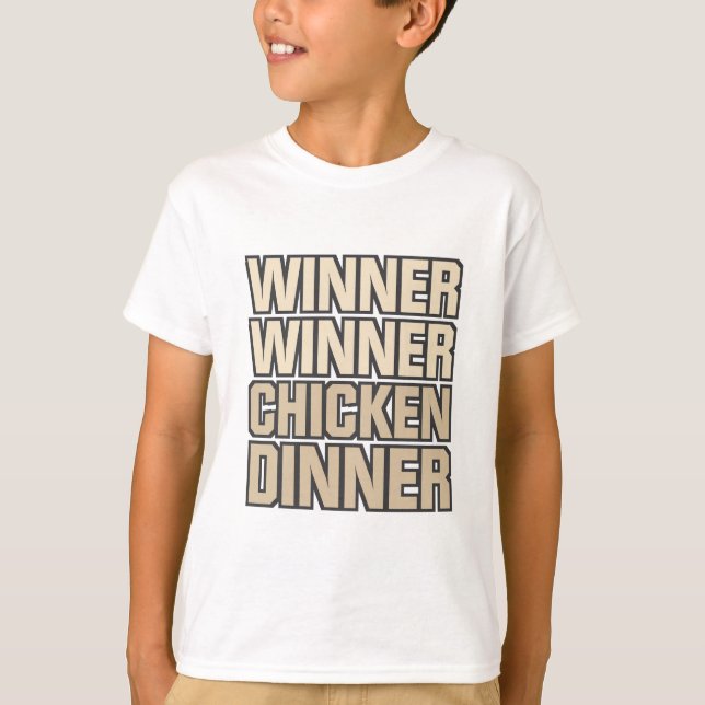 Sieger-Sieger-Huhn-Abendessen T-Shirt (Vorderseite)