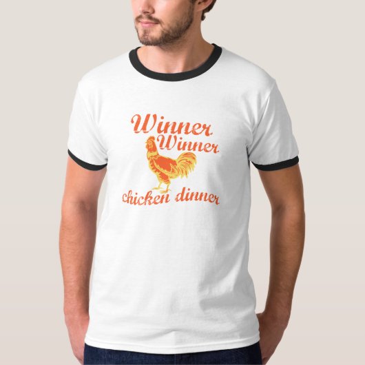 Sieger-Sieger-Huhn-Abendessen T-Shirt (Vorderseite)