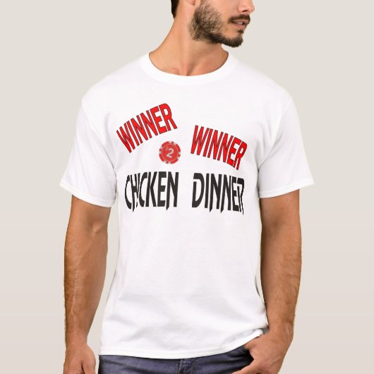 Sieger-Sieger-Huhn-Abendessen T-Shirt (Vorderseite)