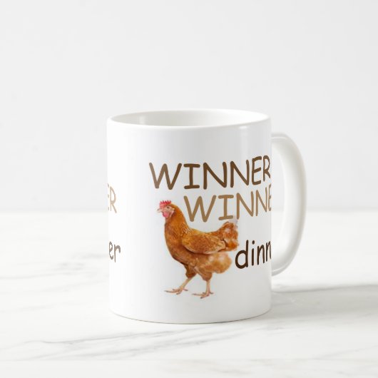 Sieger-Sieger-Huhn-Abendessen-Tasse Kaffeetasse (VorderseiteRechts)
